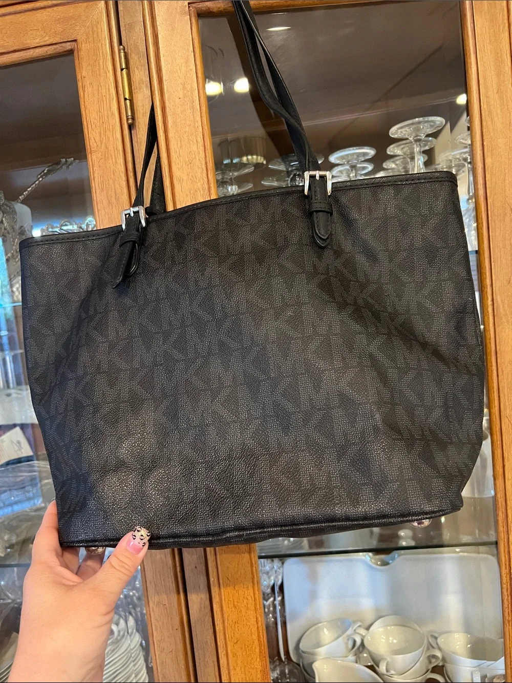Michael Kors Black Signature Tote Bag - Picture 2 of 7